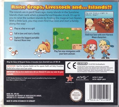 Harvest Moon Sunshine Island - Nintendo DS (B Grade) 